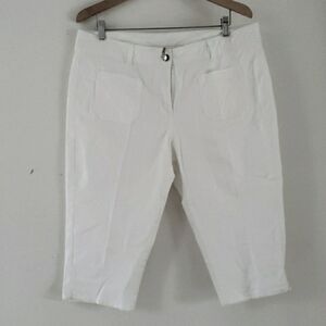 Sunset Rd Womens White Jeans Bermuda Shorts, Size 14